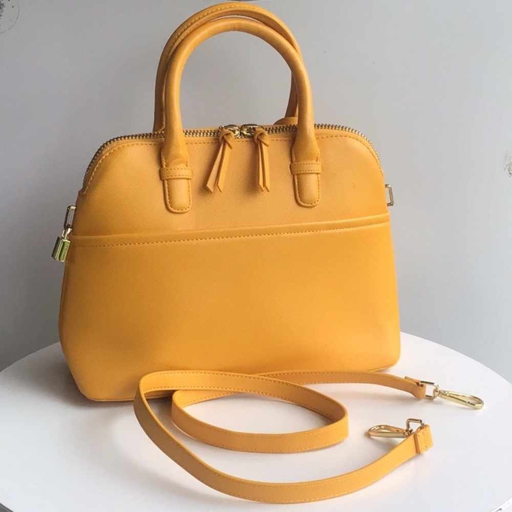 Zara classic lock and key mustard Yellow Handbag
